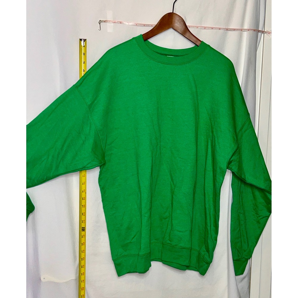 Hanes EcoSmart Crewneck‎ Sweatshirt Bright Green Mens XL Recycled Content
